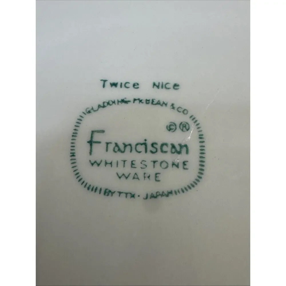6 Dinner Plates - Franciscan Whitestone Ware Twice Nice Vintage 1959 Fall Leaves